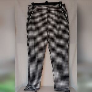 Zara Basic Women's Black and White Checkered Pants w/Ruffle Pockets Size M